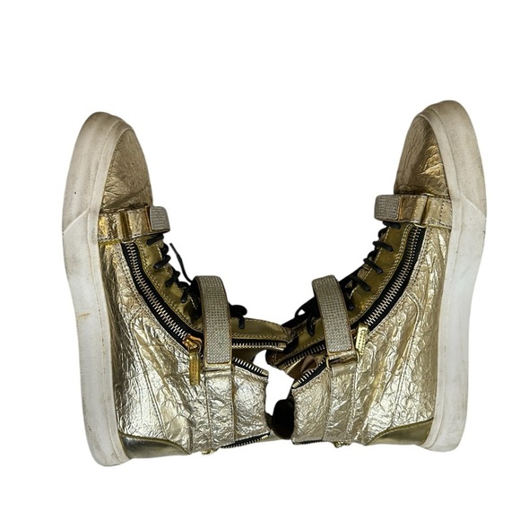 Giuseppe Zanotti gold Metallic Leather High-Top Sneakers ($1,090) main image 10